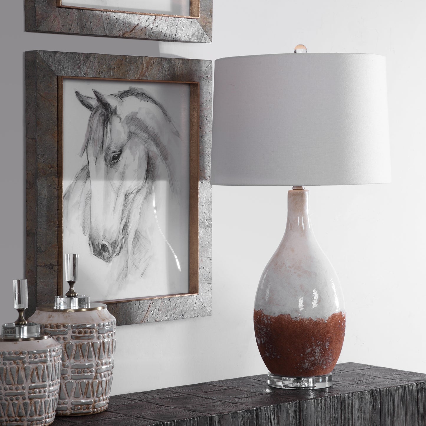 Uttermost 28339-1 Durango Rust White Table Lamp