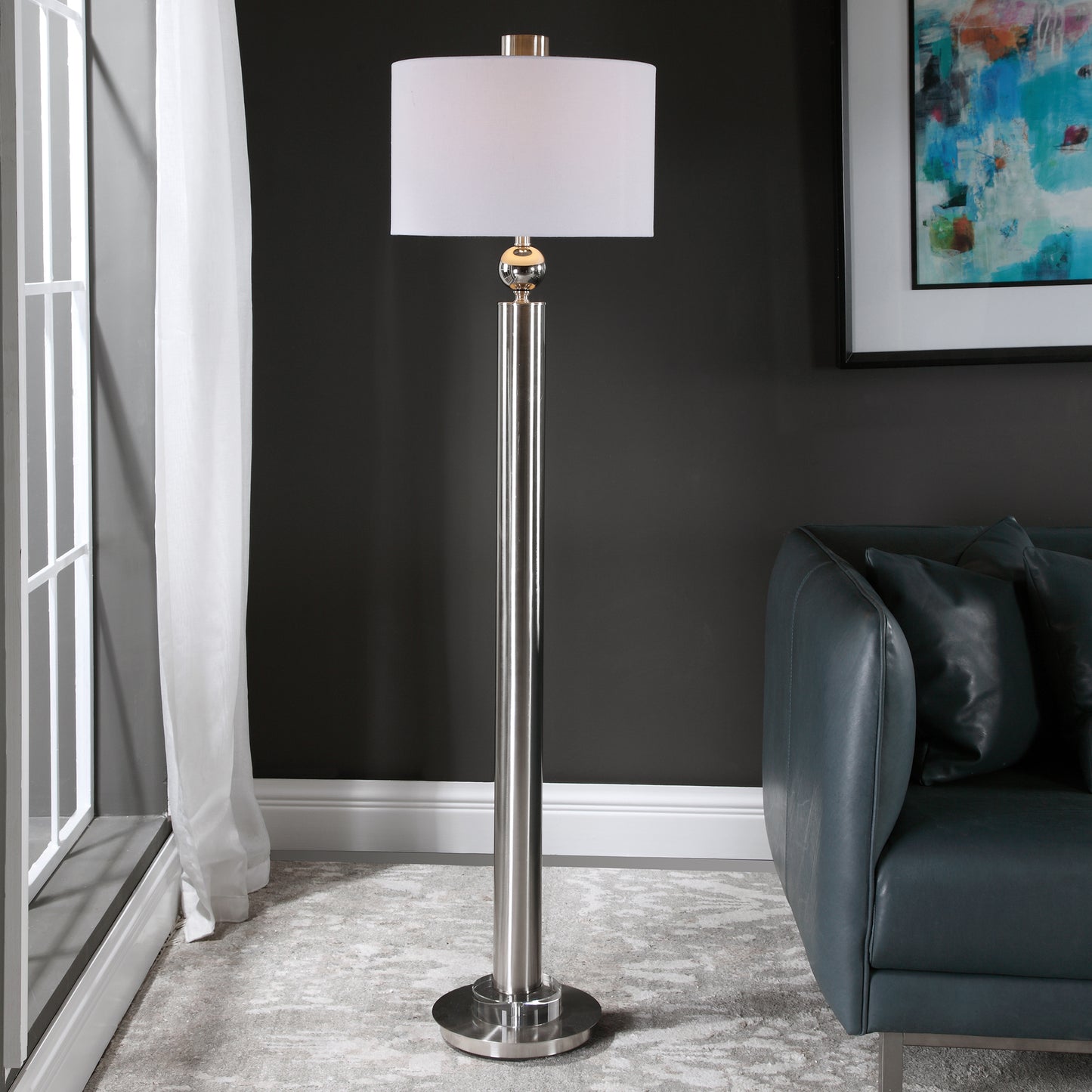 Uttermost 28345 Silverton Brushed Nickel Floor Lamp
