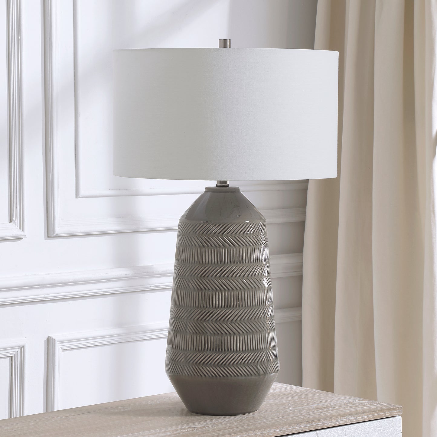 Uttermost 28375 Rewind Gray Table Lamp