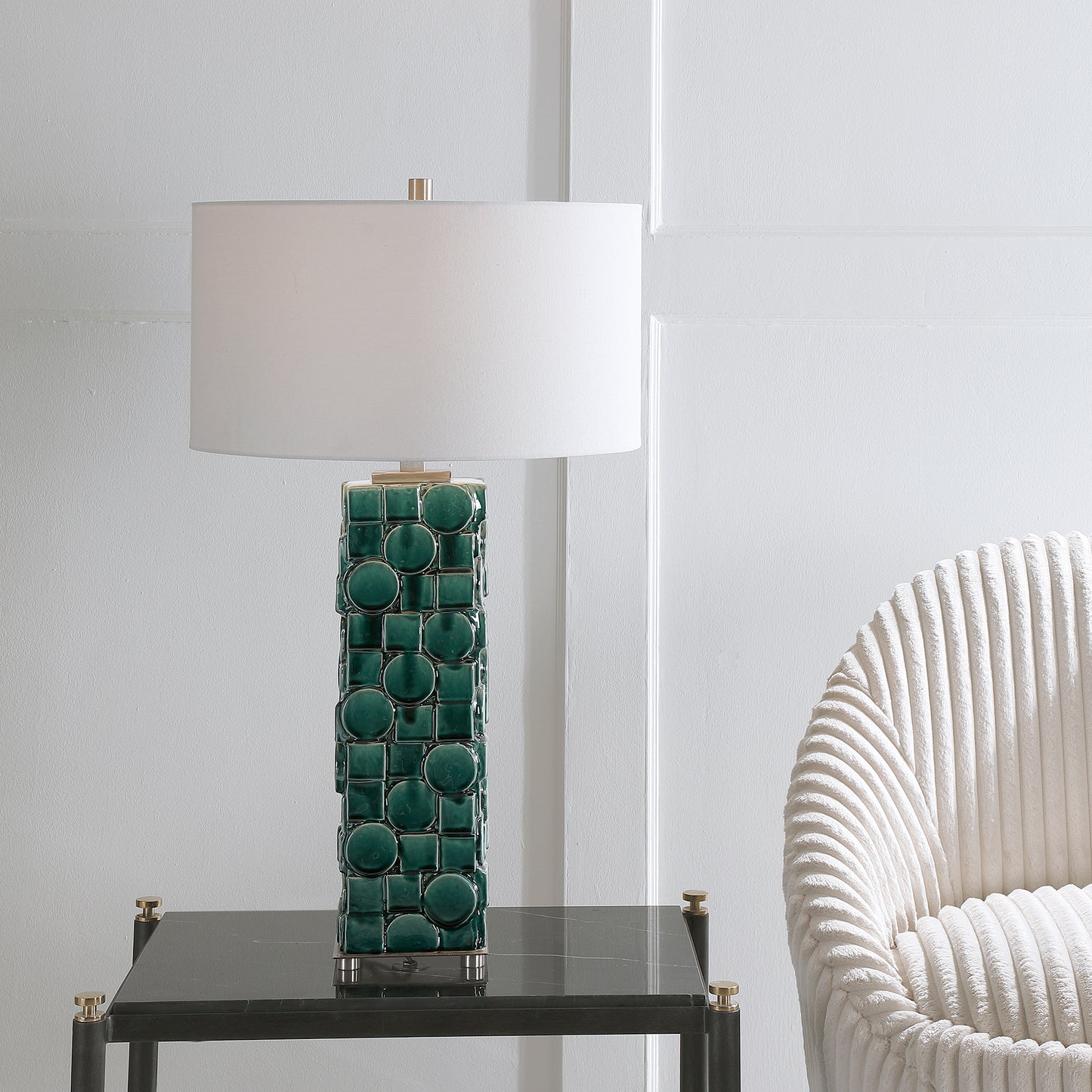 Uttermost 28385 Geometry Green Table Lamp