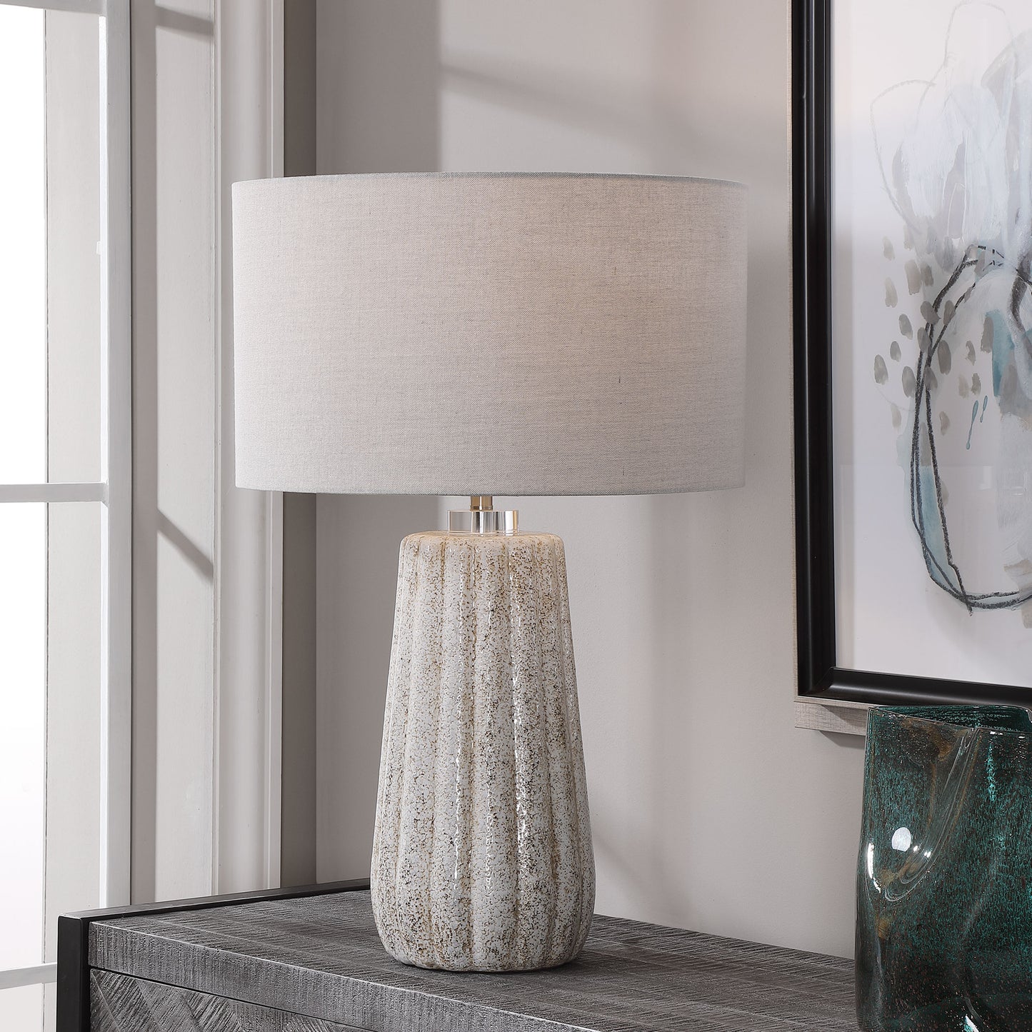 Uttermost 28391-1 Pikes Stone-Ivory Table Lamp