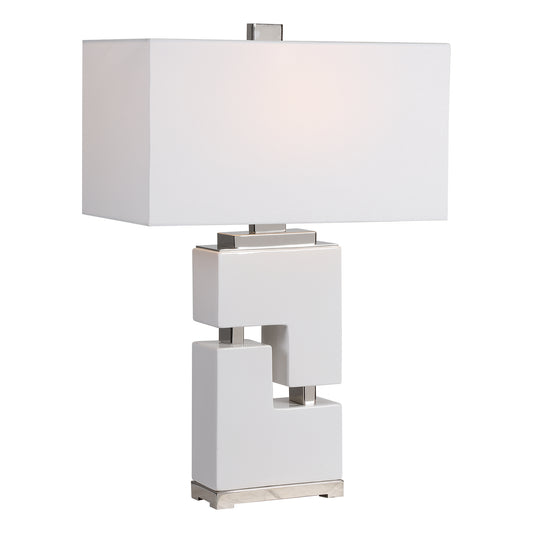 Uttermost 28468-1 Tetris White Table Lamp