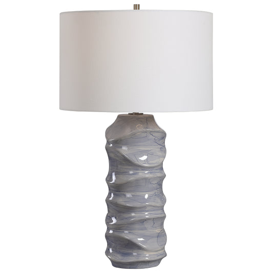 Uttermost 28467 Waves Blue & White Table Lamp
