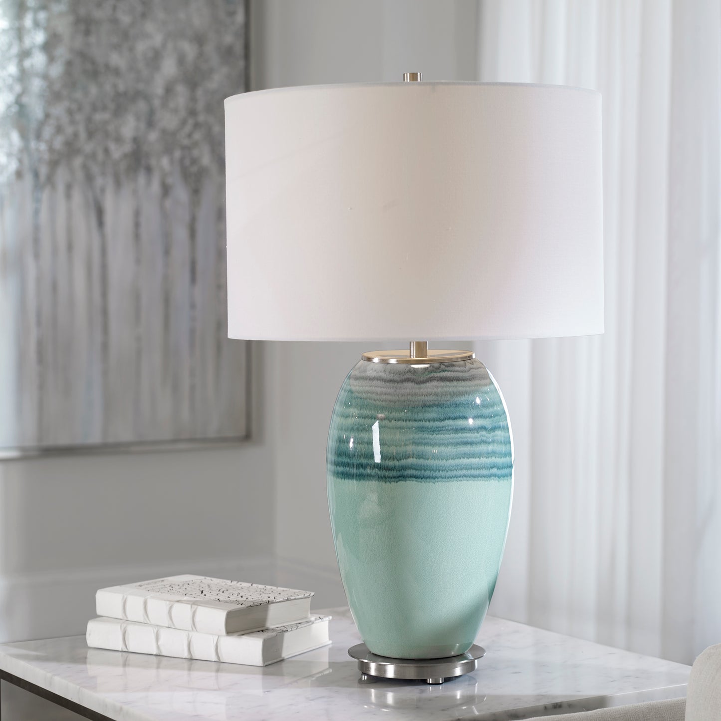 Uttermost 28437-1 Caicos Teal Table Lamp