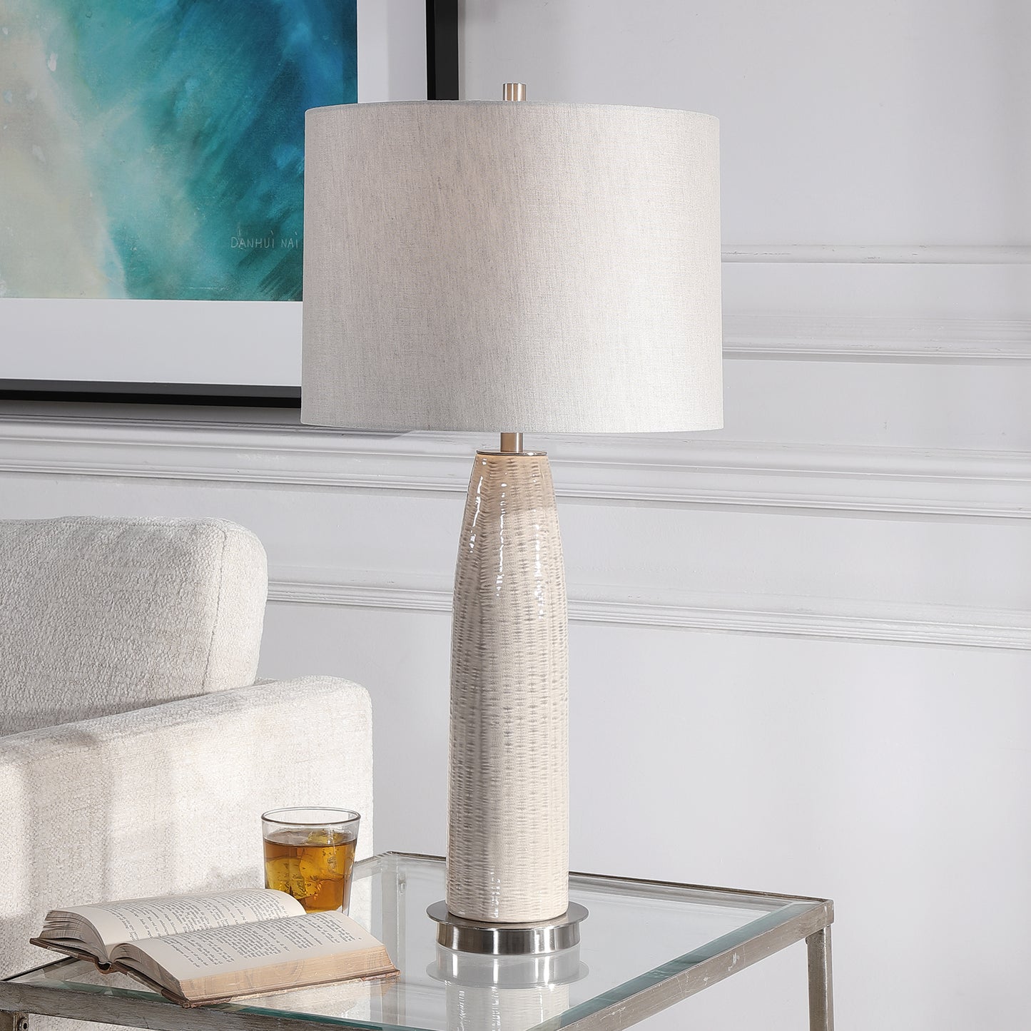 Uttermost 28438 Delgado Light Gray Table Lamp