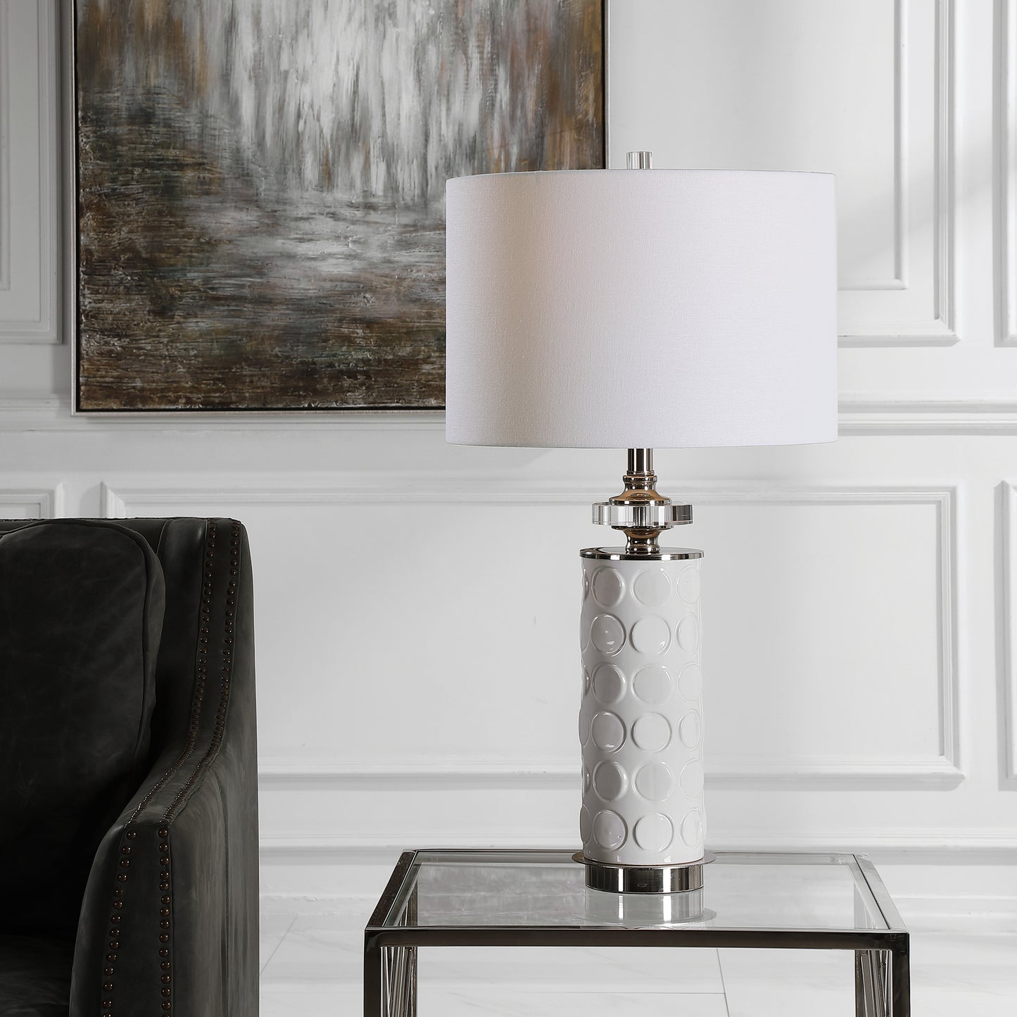 Uttermost 28428-1 Calia White Table Lamp
