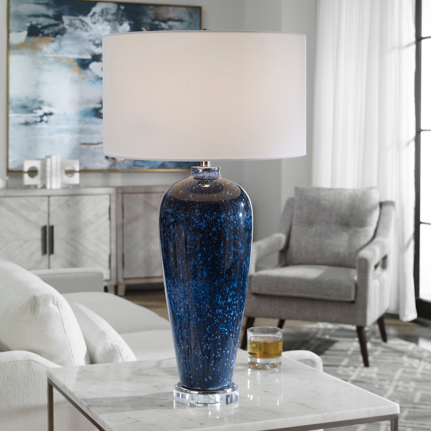 Uttermost 28481-1 Stargazer Cobalt Navy Table Lamp