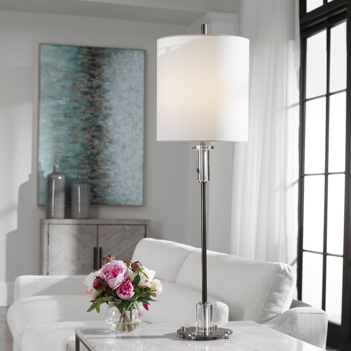 Uttermost 29875-1 Aurelia Steel Buffet Lamp