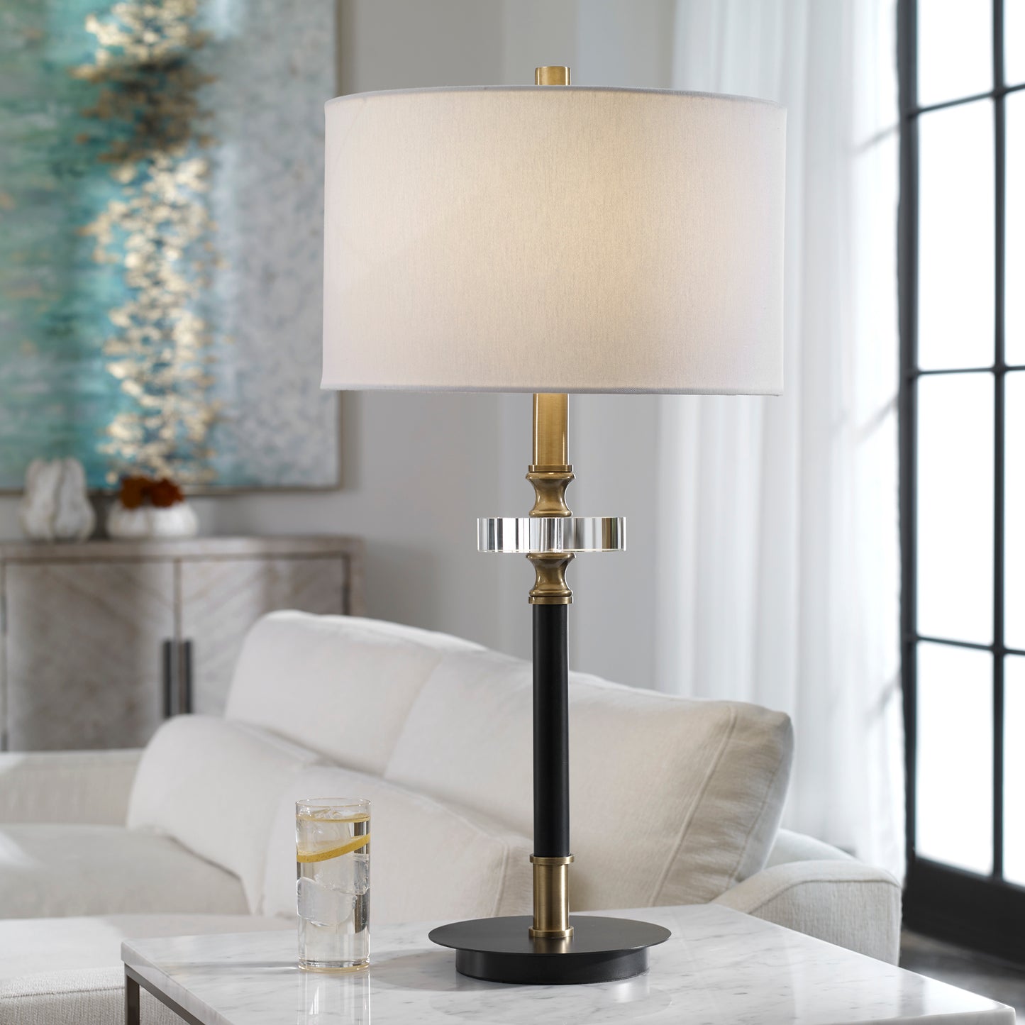 Uttermost 29991-1 Maud Aged Black Table Lamp