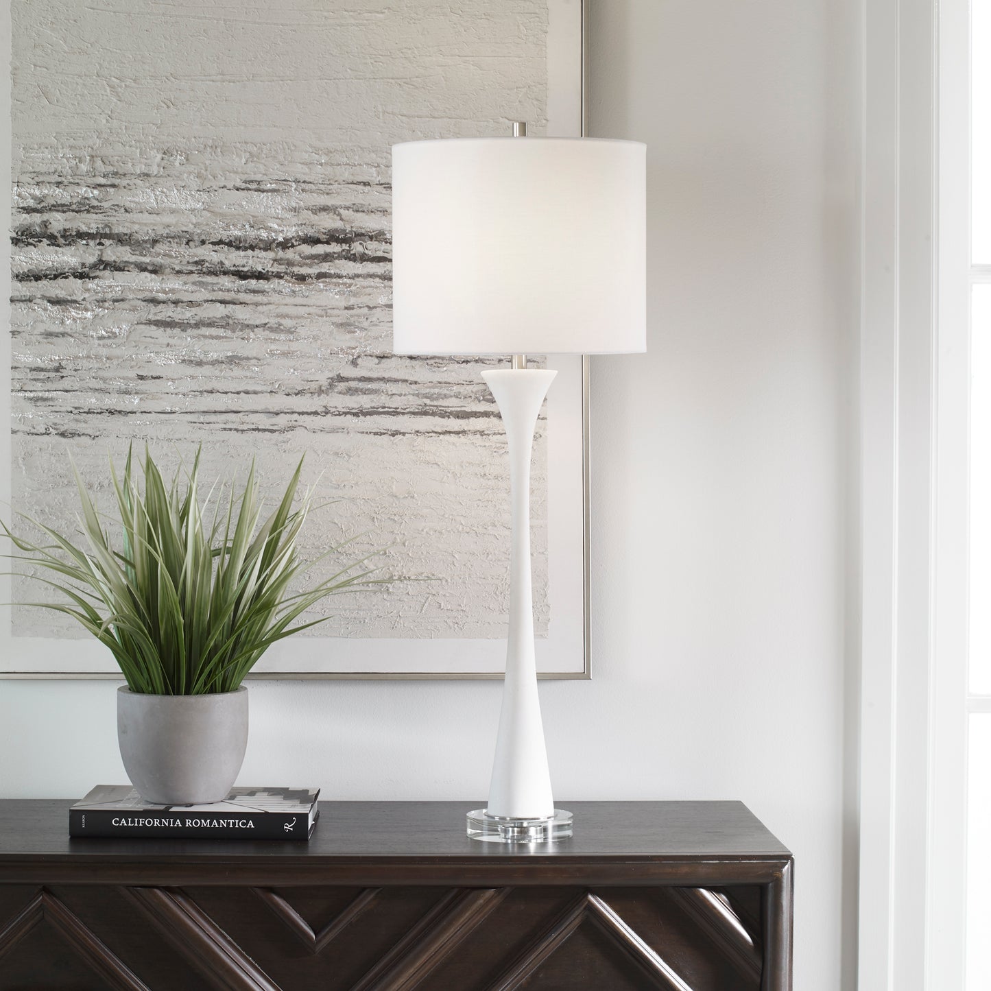 Uttermost 30040 Fountain White Marble Buffet Lamp