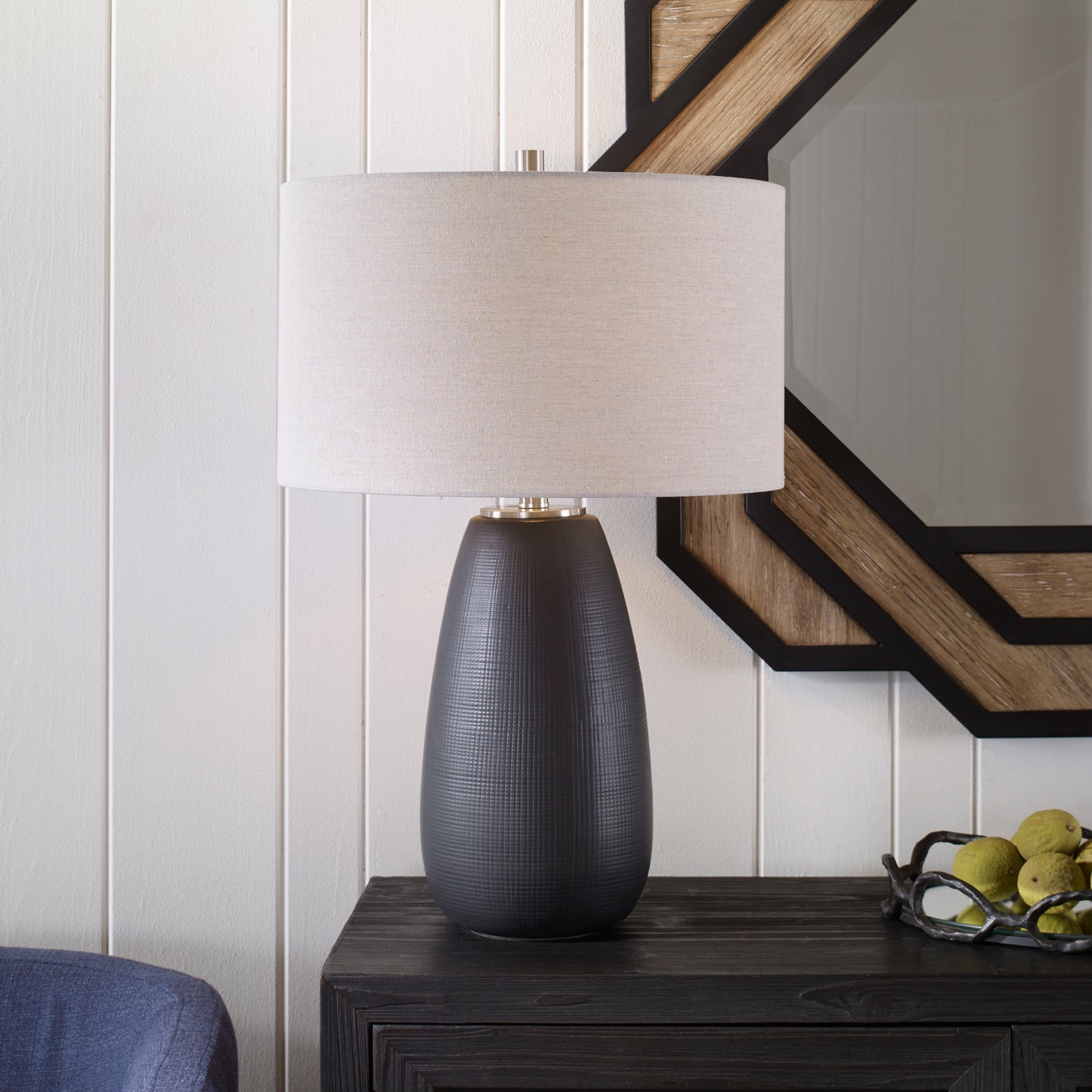 Uttermost 30058-1 Twilight Satin Black Table Lamp