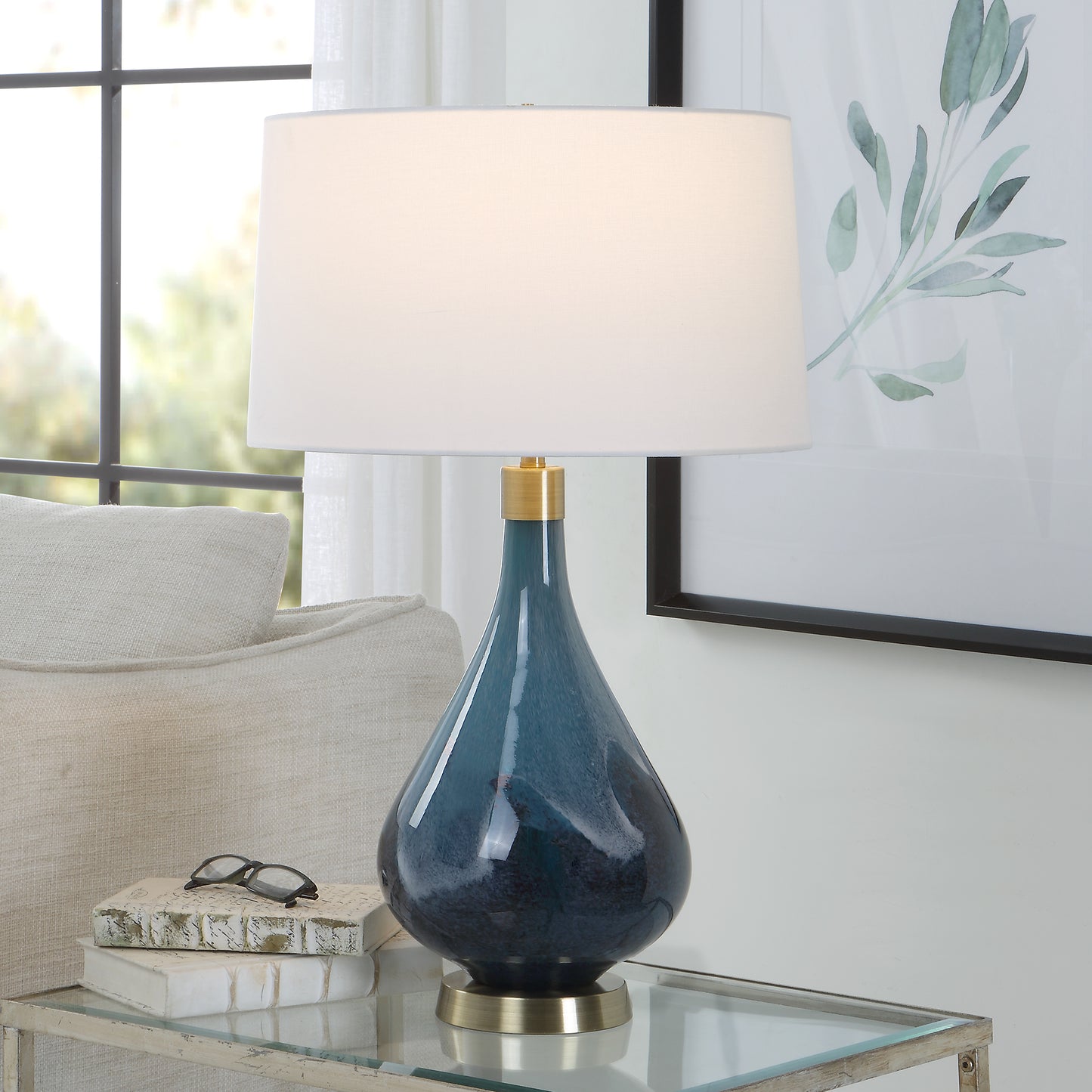 Uttermost 30098 Riviera Art Glass Table Lamp
