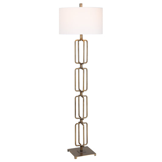 Uttermost 30148 Link Brushed Gold Floor Lamp
