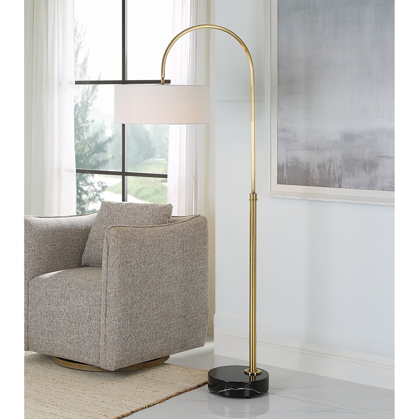 Uttermost 30136-1 Huxford Brass Arch Floor Lamp