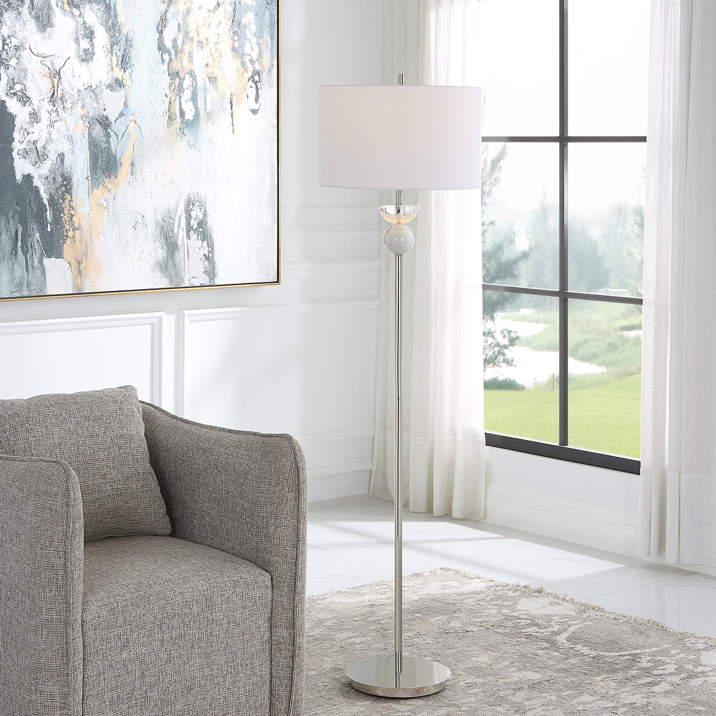 Uttermost 30177-1 Exposition Nickel Floor Lamp