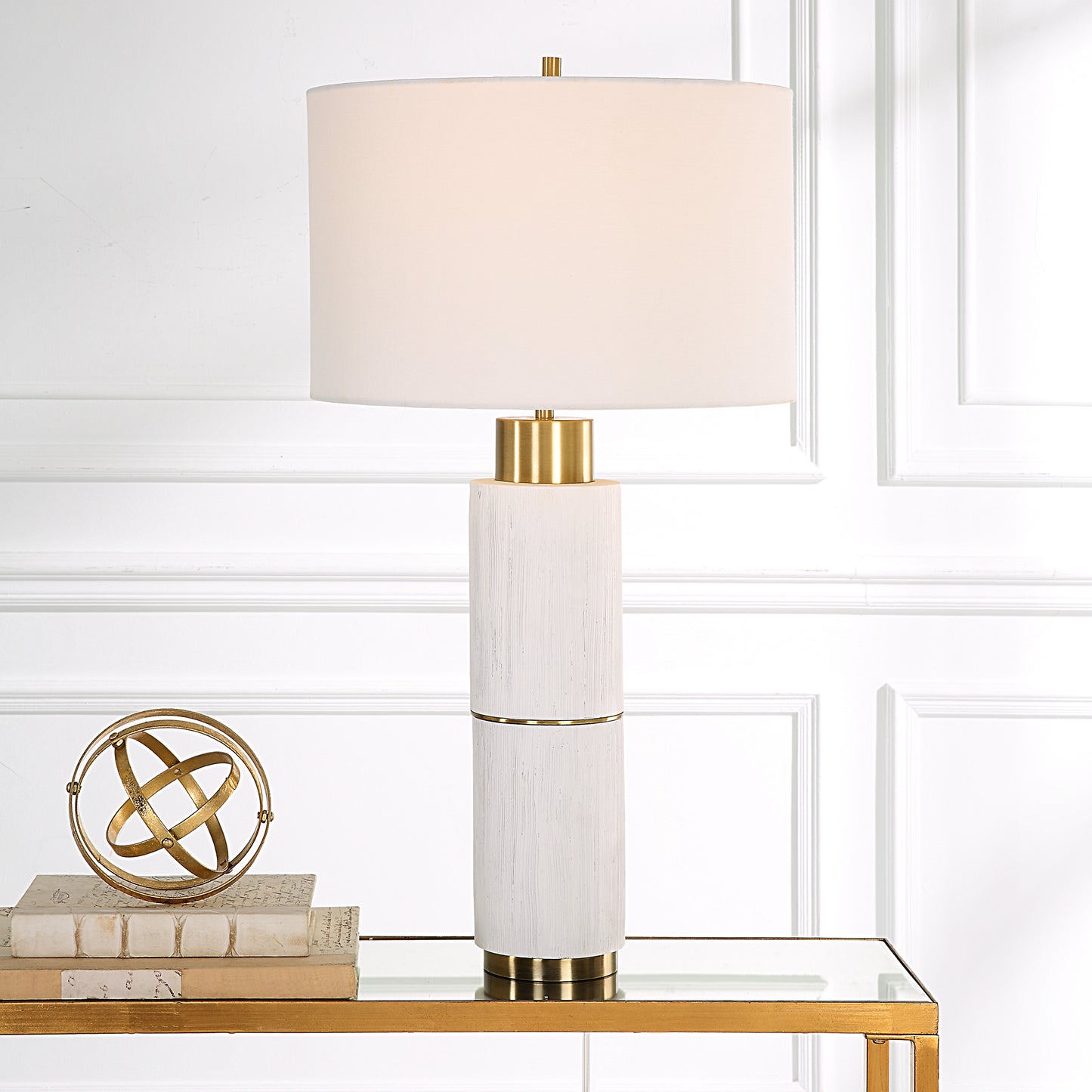 Uttermost 30190 Ruse Whitewashed Table Lamp