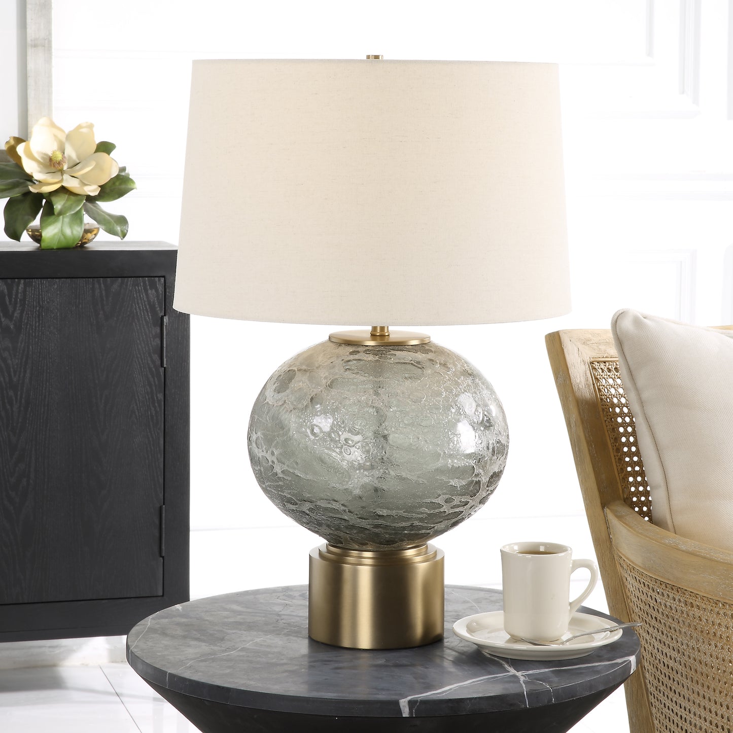 Uttermost 30200-1 Lunia Gray Glass Table Lamp