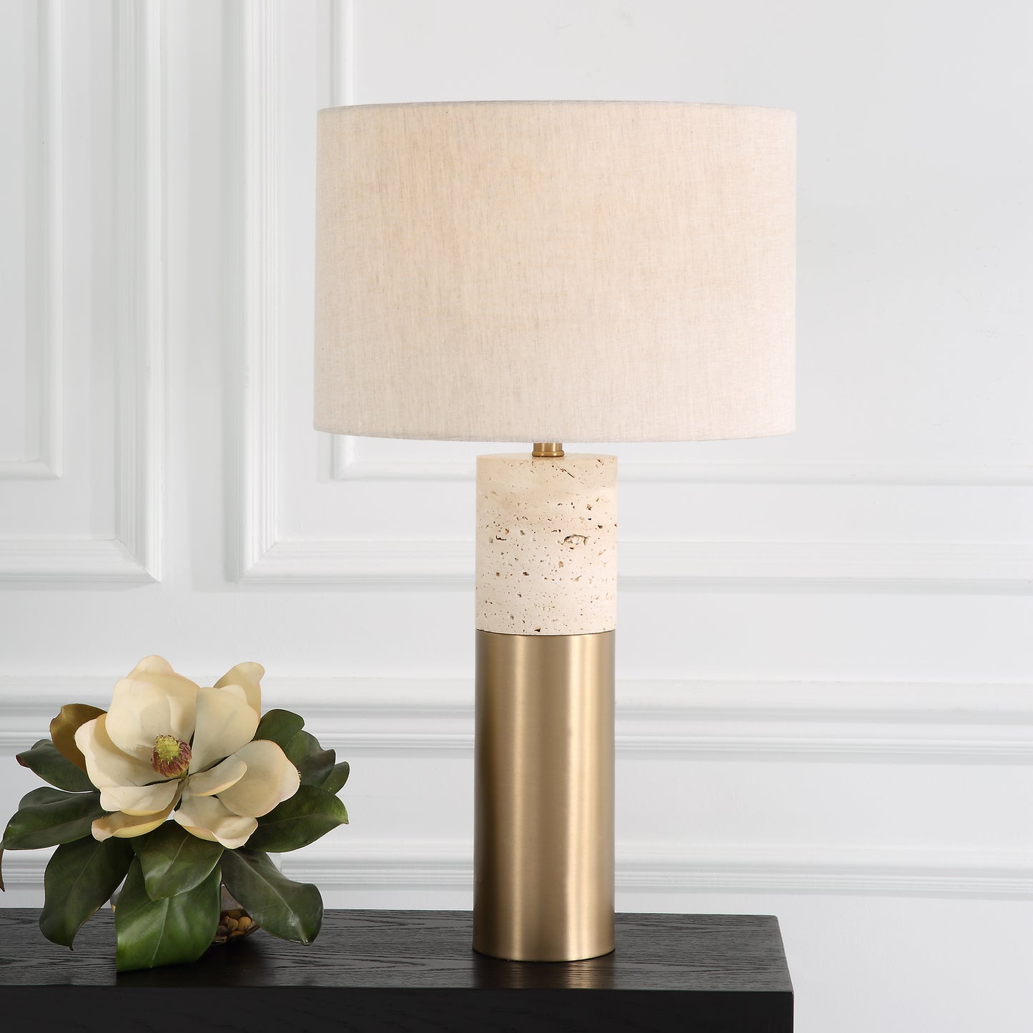 Uttermost 30201-1 Gravitas Elegant Brass & Stone Lamp