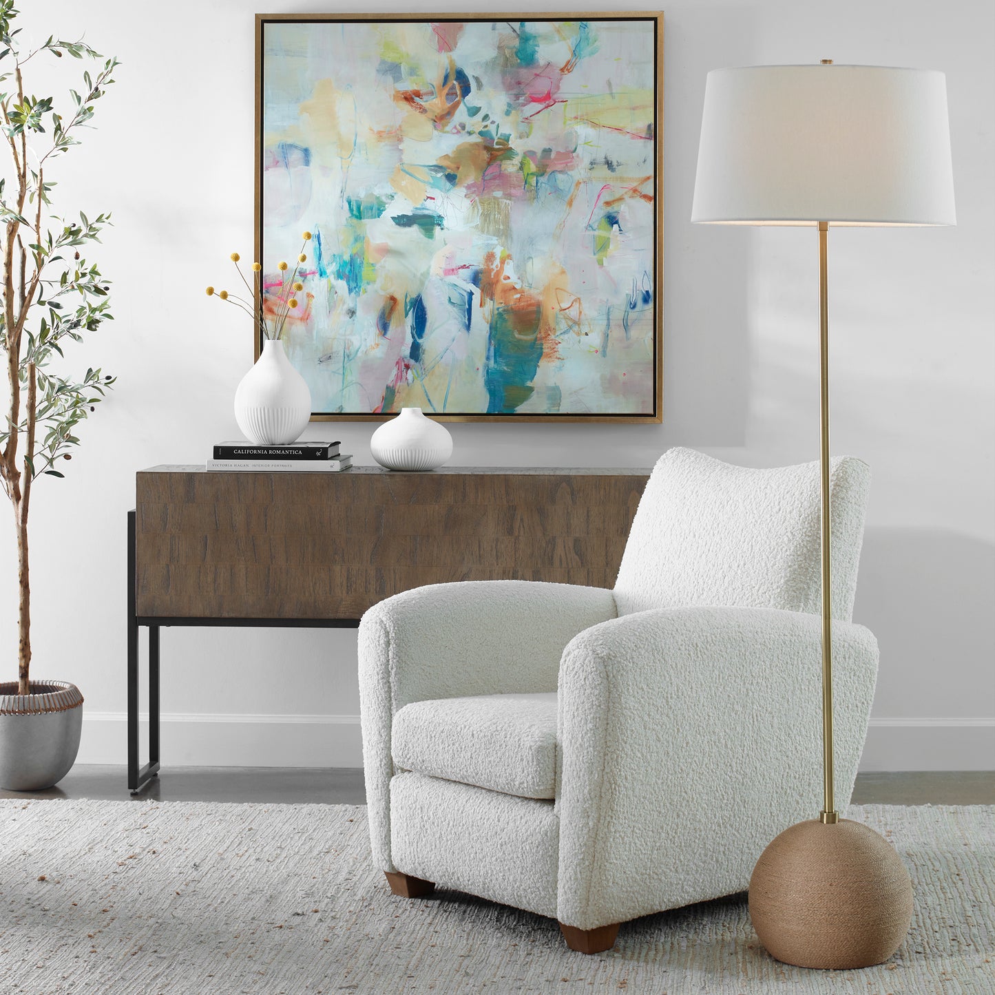 Uttermost 30199-1 Captiva Brass Floor Lamp