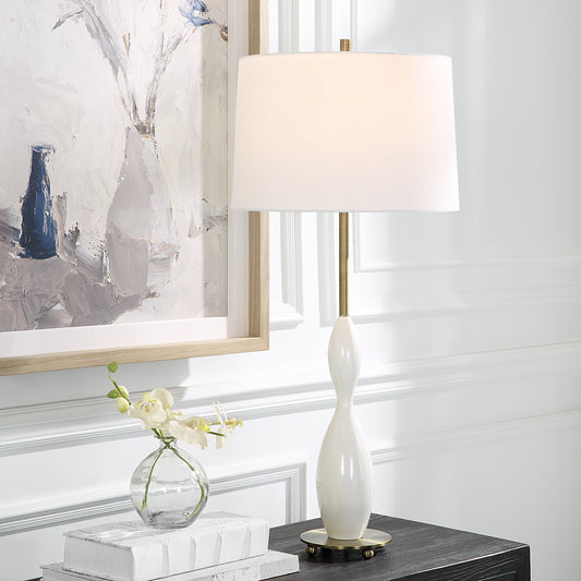 Uttermost 30235 Annora Glossy White Table Lamp