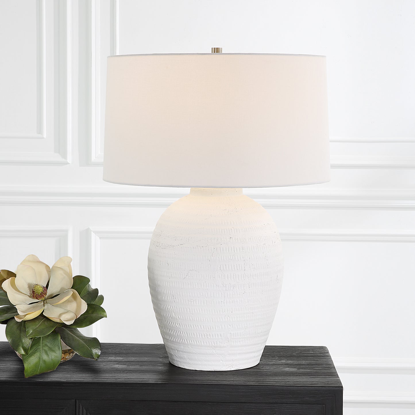 Uttermost 30236-1 Reyna Chalk White Table Lamp
