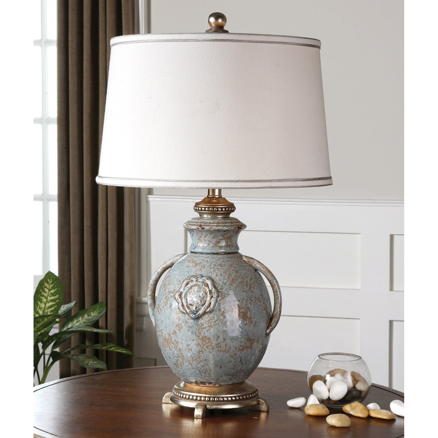 Uttermost 26483 Cancello Blue Glaze Lamp