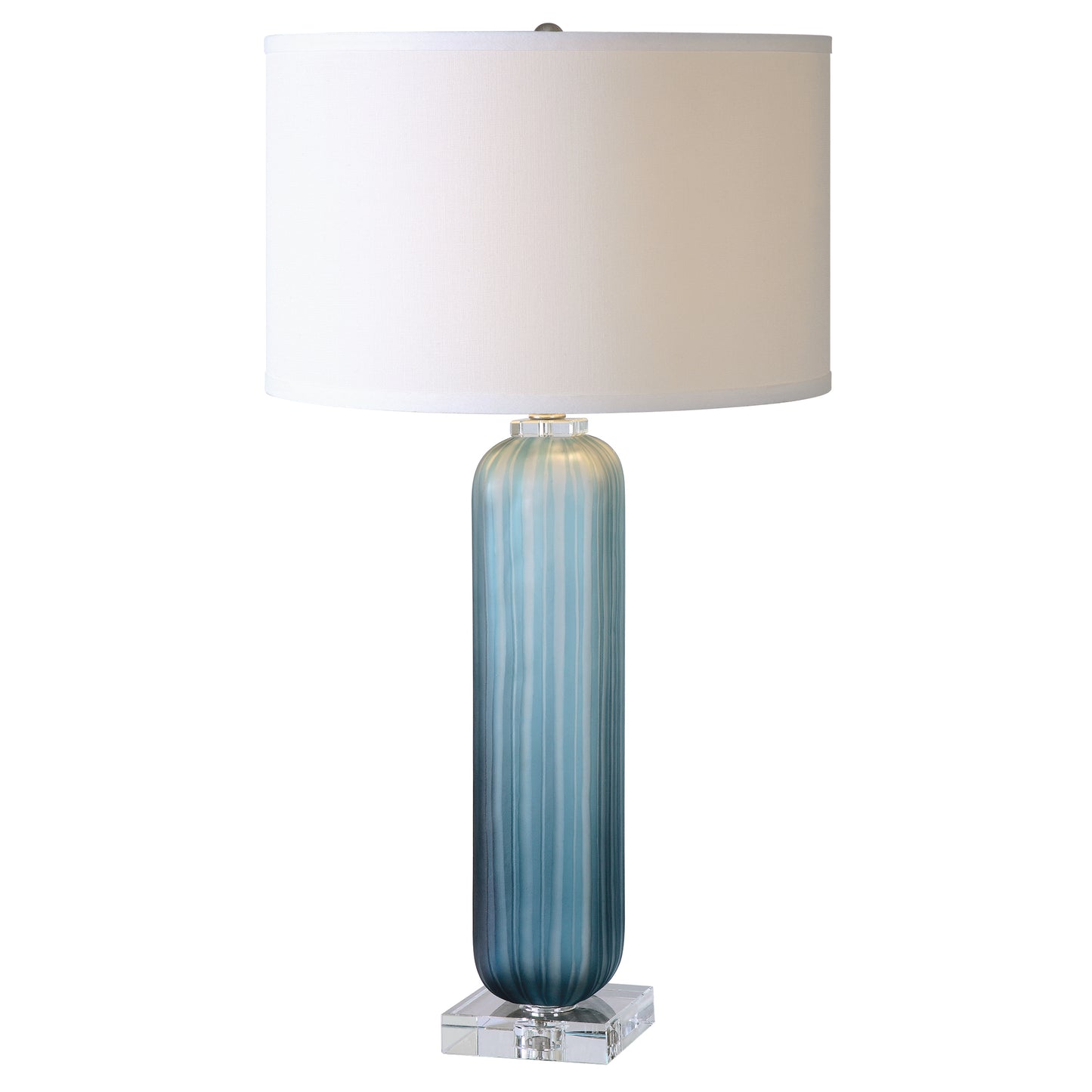 Uttermost 26193-1 Caudina Frosted Blue Glass Lamp