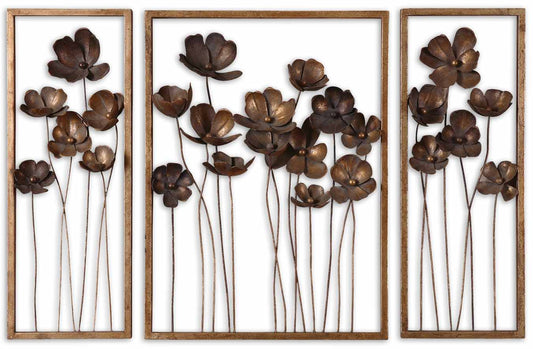 Uttermost 12785 Metal Tulips Wall Art Set/3