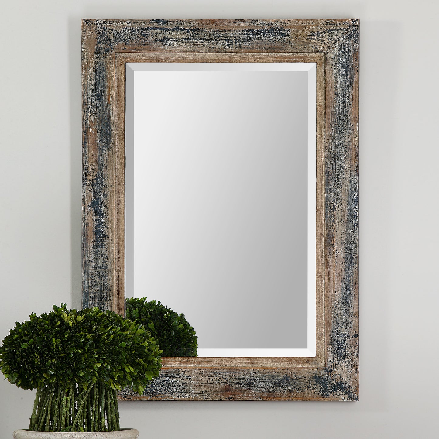 Uttermost 13829 Bozeman Distressed Blue Mirror