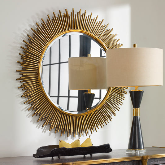 Uttermost 08137 Marlo Round Gold Mirror