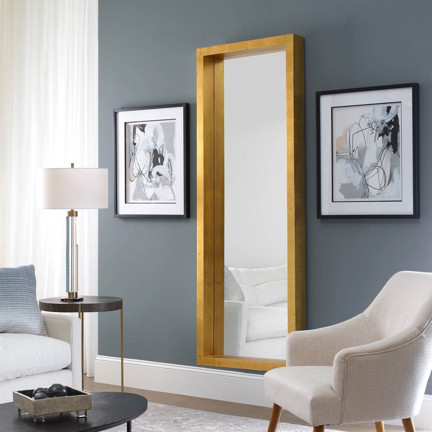 Uttermost 14554 Edmonton Gold Leaner Mirror