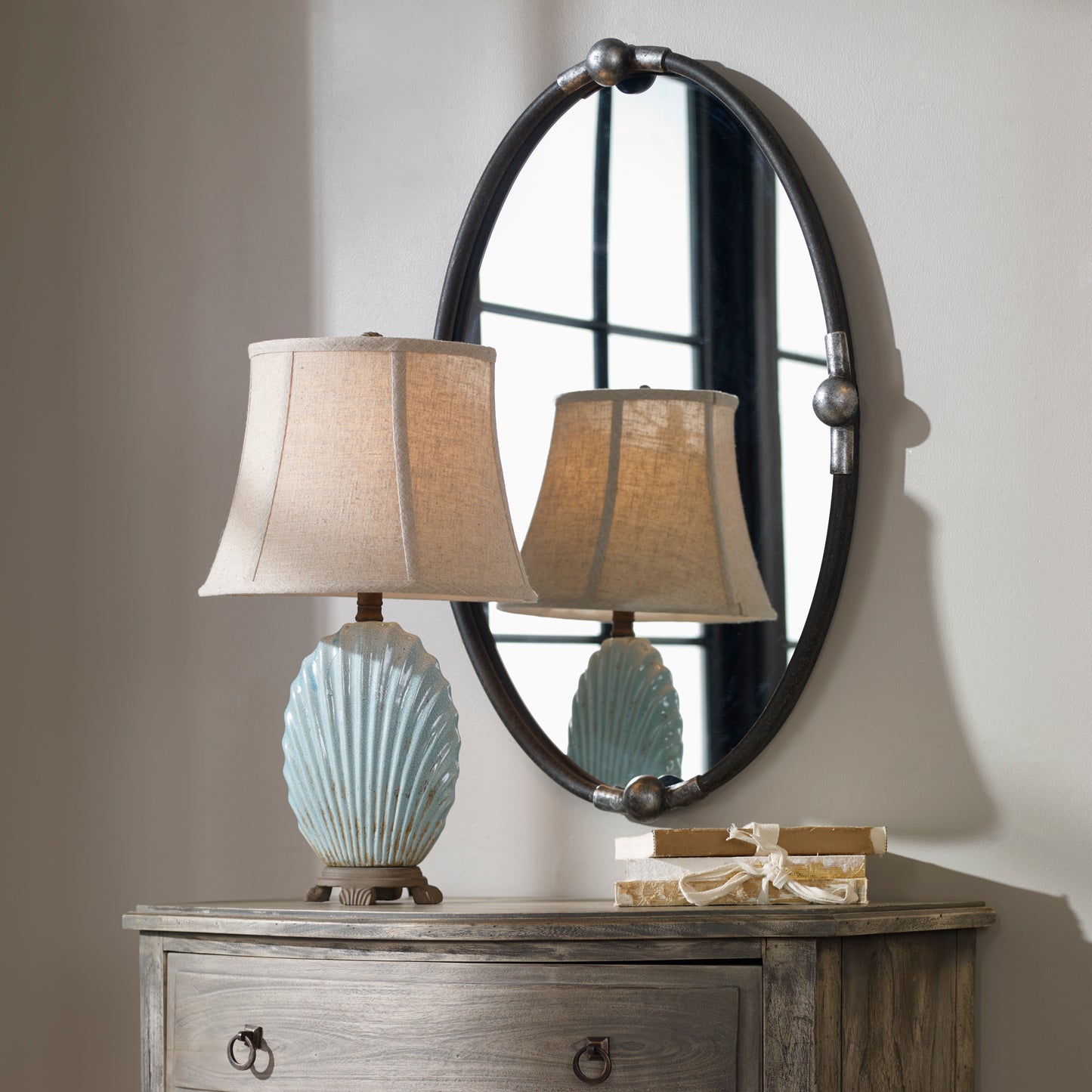 Uttermost 09064 Carrick Black Oval Mirror