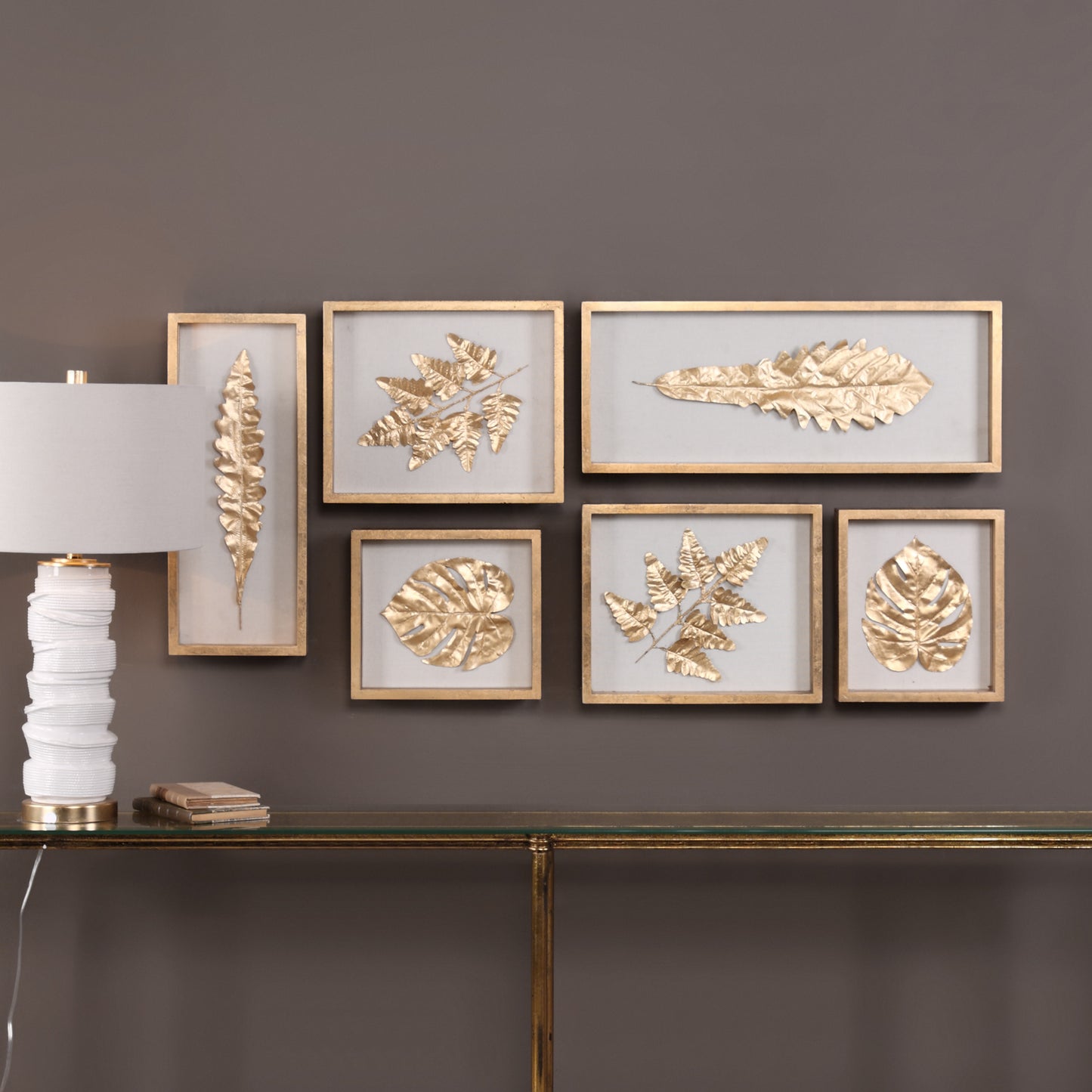 Uttermost 04074 Golden Leaves Shadow Box Set/6