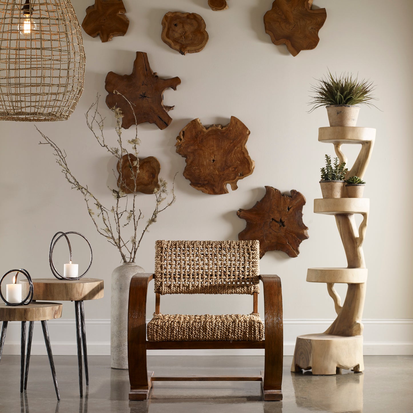 Uttermost 04085 Kalani Teak Wall Art Set/3
