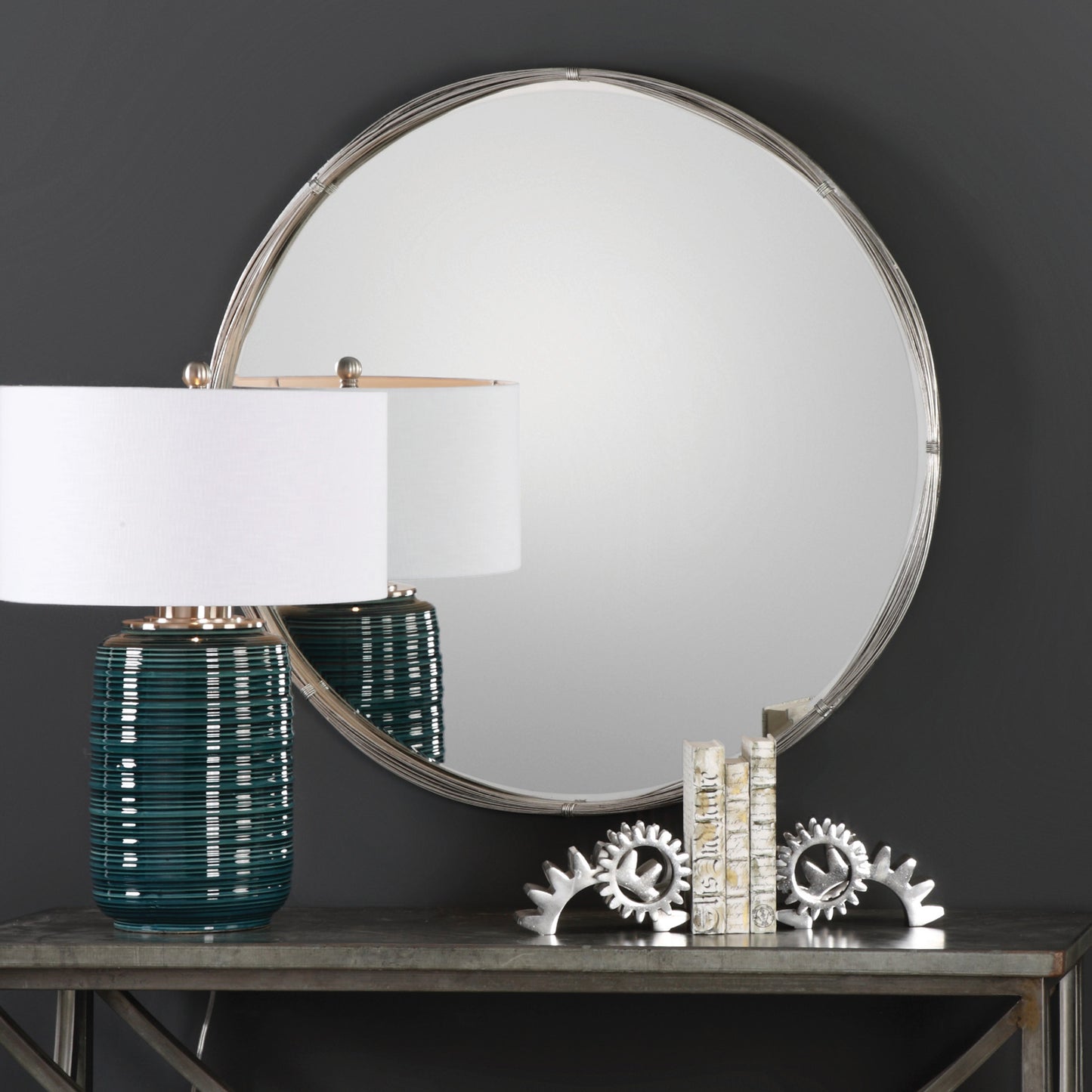 Uttermost 09225 Ohmer Round Metal Coils Mirror