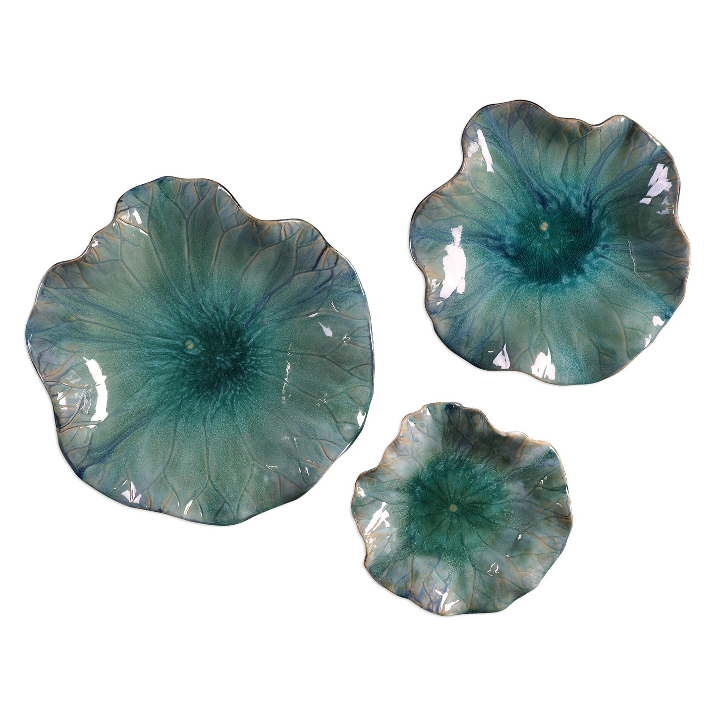 Uttermost 04100 Abella Ceramic Flowers, S/3