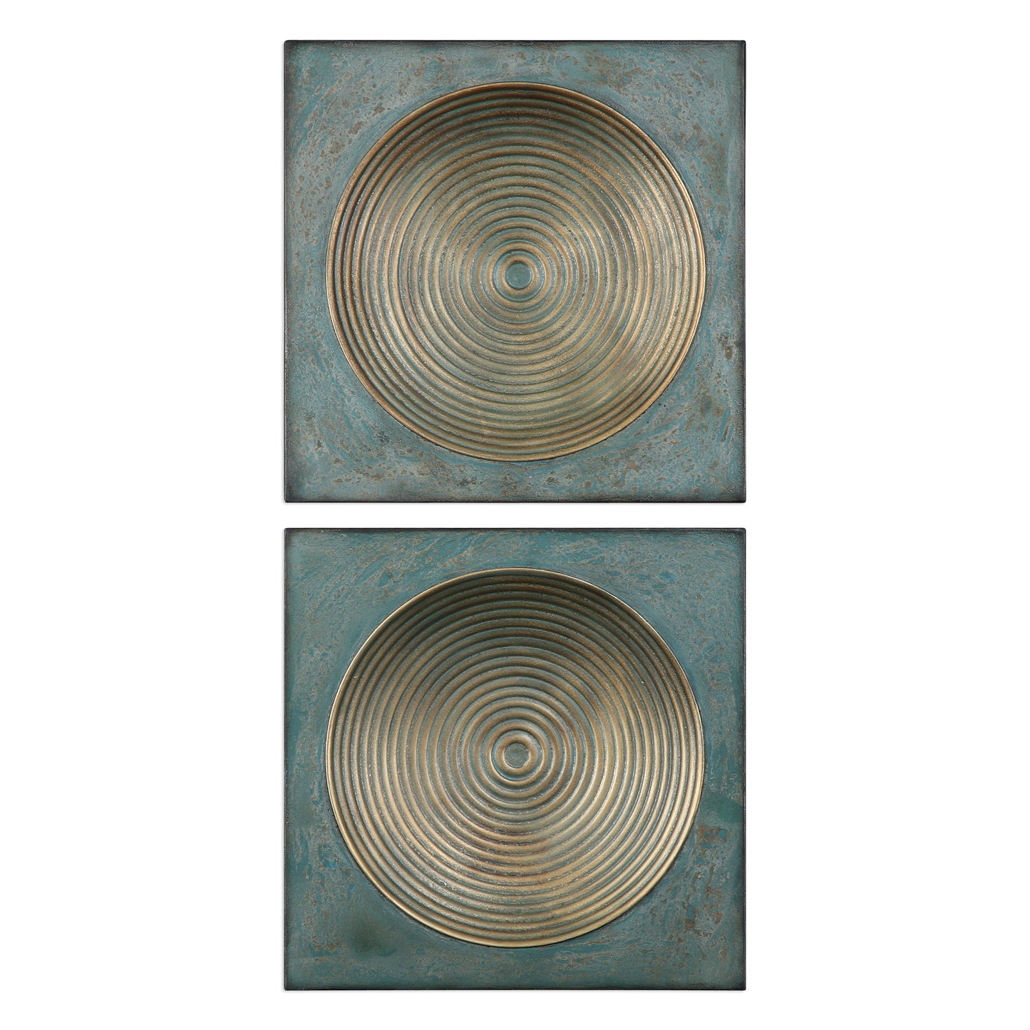 Uttermost 04106 Sybil Antique Gold Squares S/2