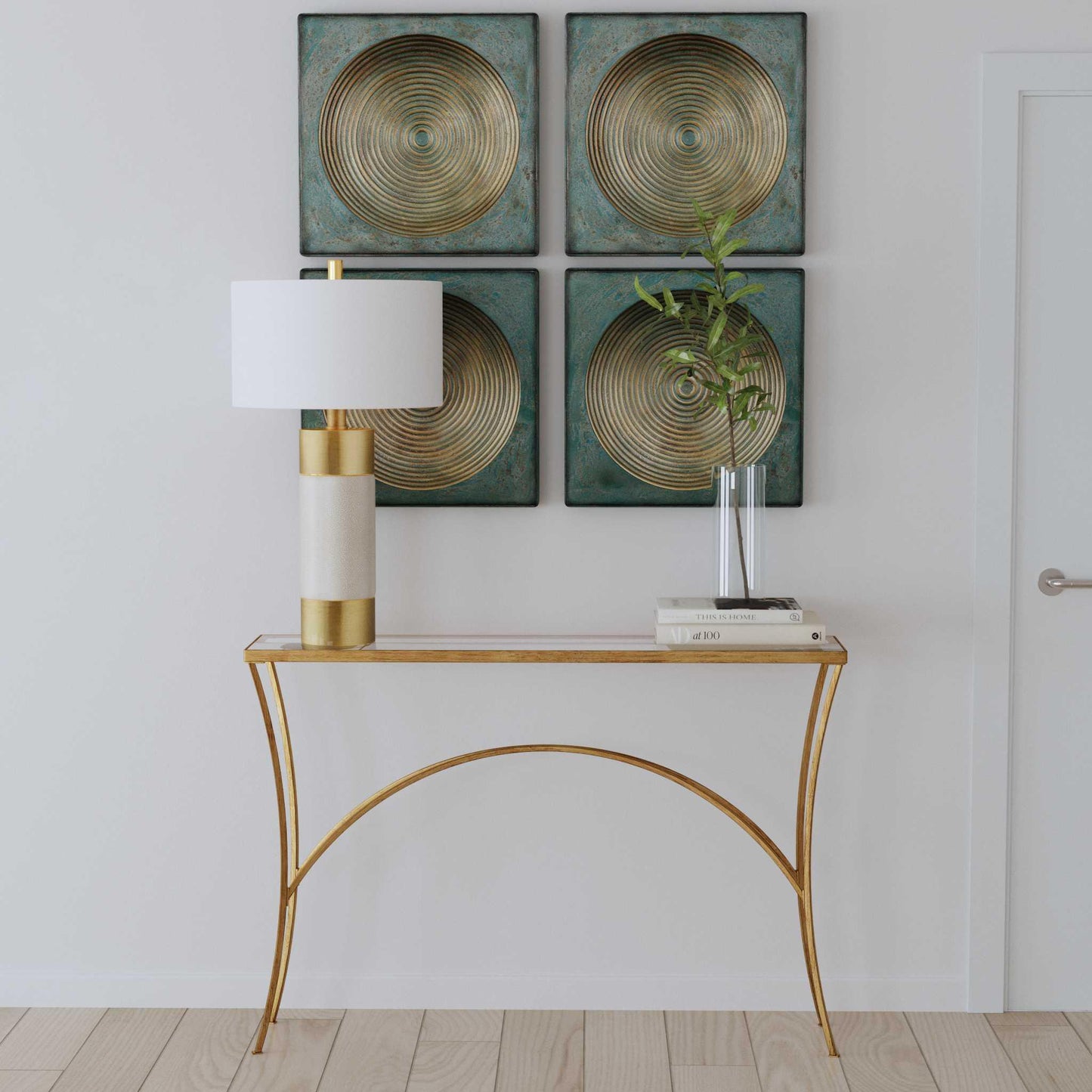 Uttermost 04106 Sybil Antique Gold Squares S/2