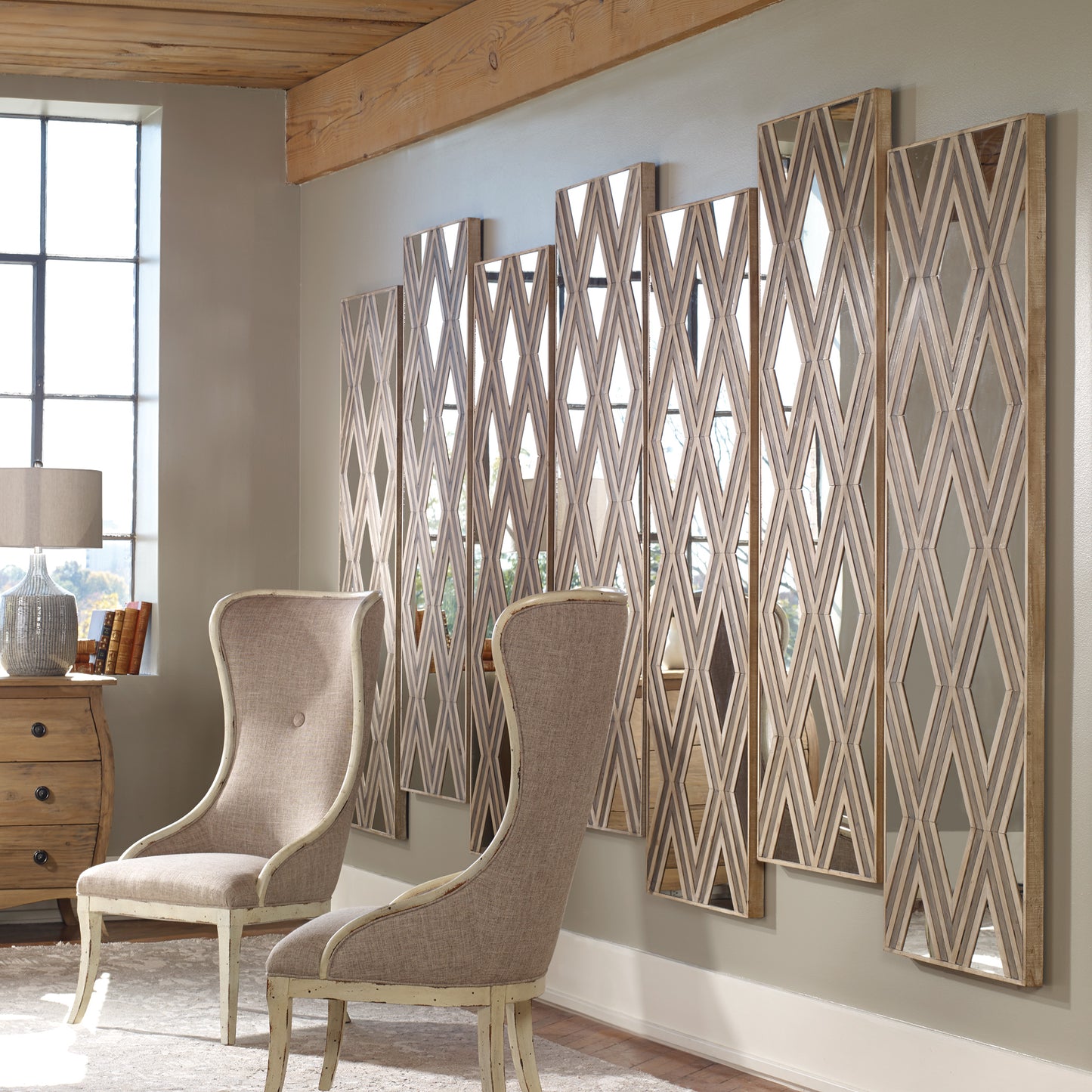 Uttermost 04116 Tahira Geometric Argyle Pattern Wall Mirror