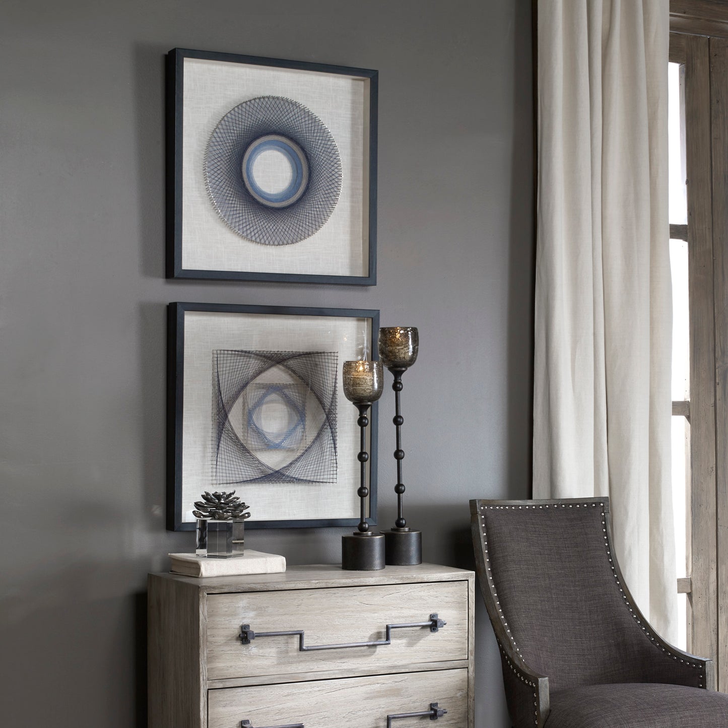 Uttermost 04111 String Duet Geometric Art S/2