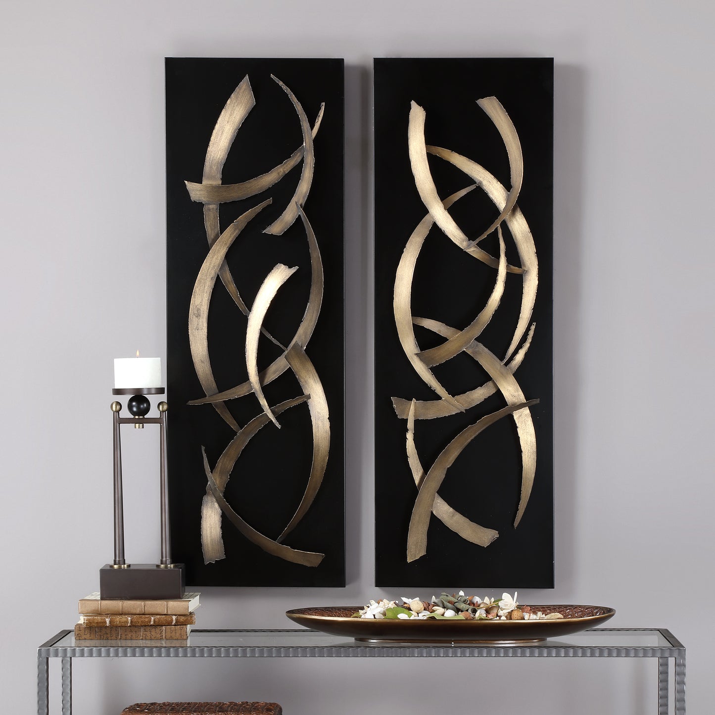 Uttermost 04139 Brushstrokes Metal Wall Art, S/2