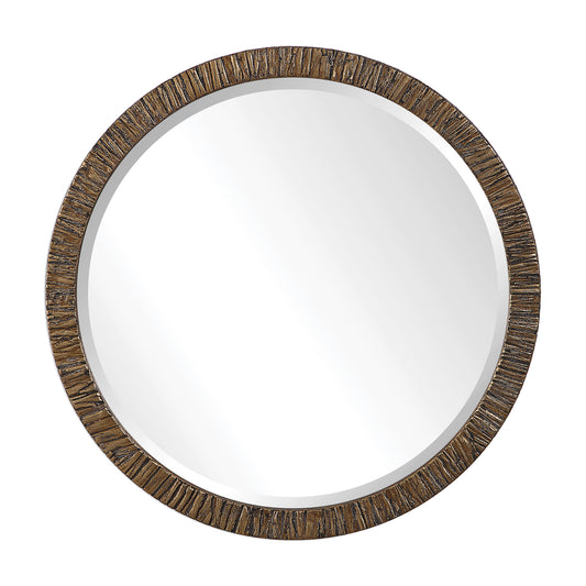 Uttermost 09459 Wayde Gold Bark Round Mirror