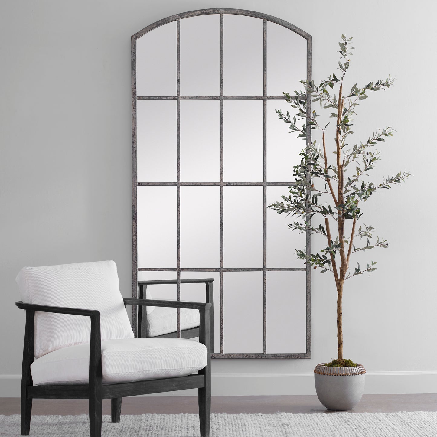 Uttermost 09542 Amiel Ivory Arched Mirror