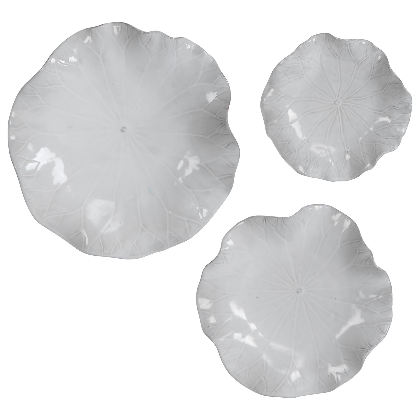Uttermost 04234 Abella Ceramic Wall Decor, S/3, White