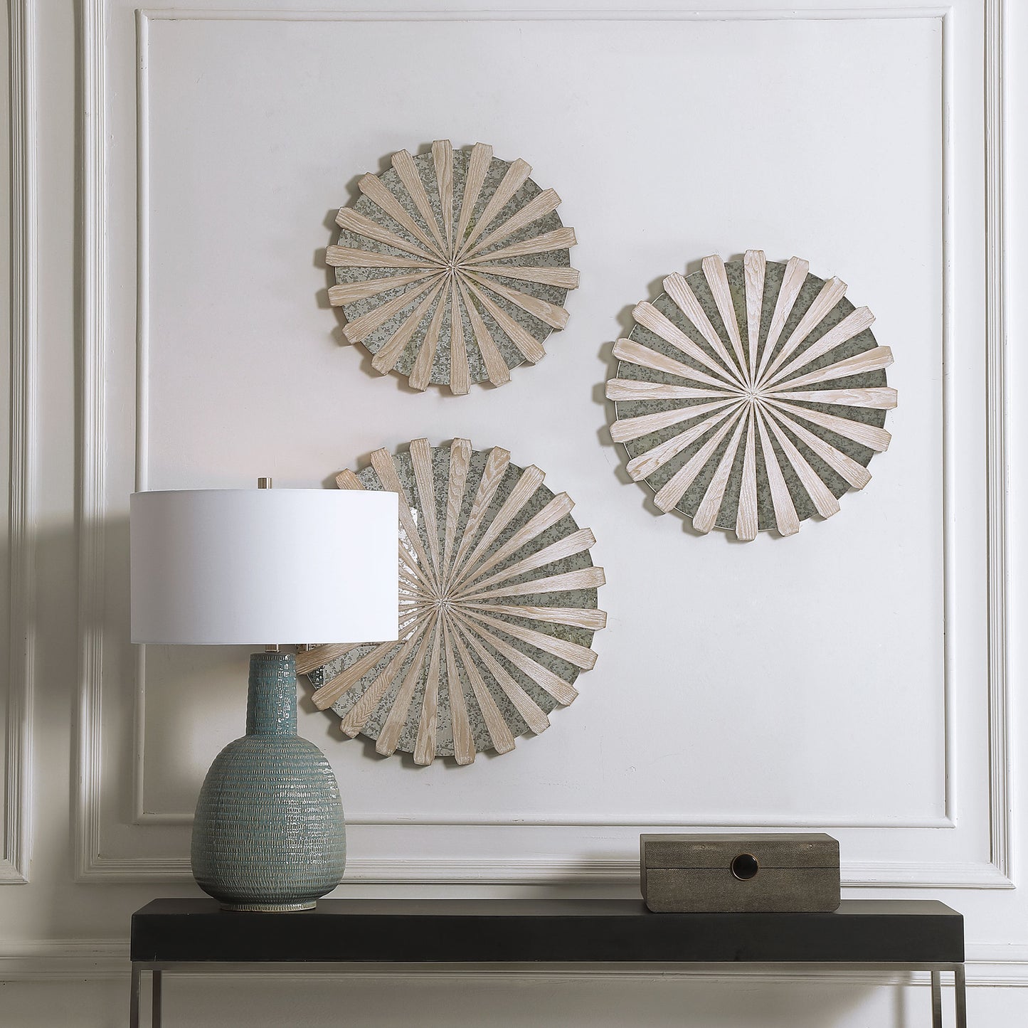 Uttermost 04276 Daisies Mirrored Circular Wall Decor, S/3