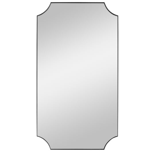 Uttermost 09709 Lennox Black Scalloped Corner Mirror