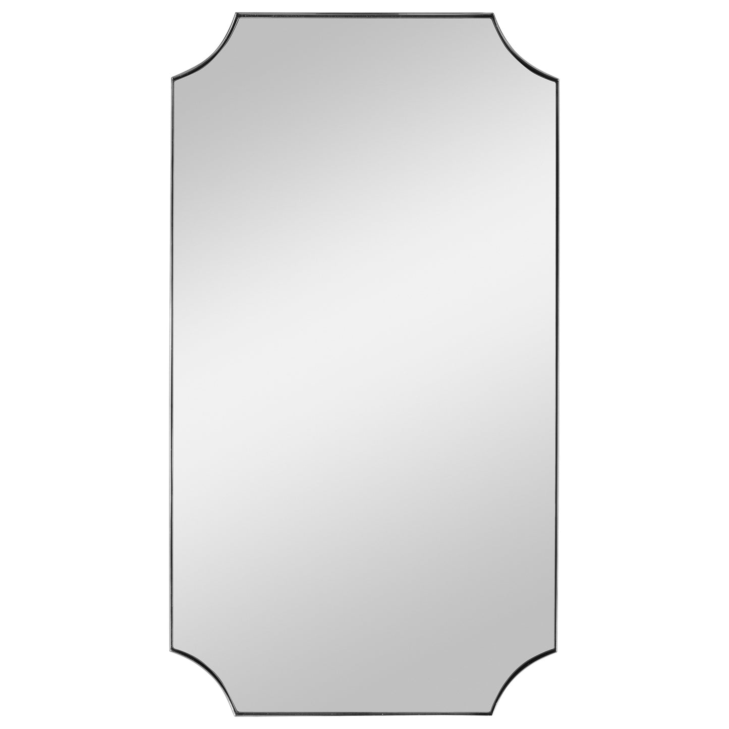 Uttermost 09710 Lennox Nickel Scalloped Corner Mirror
