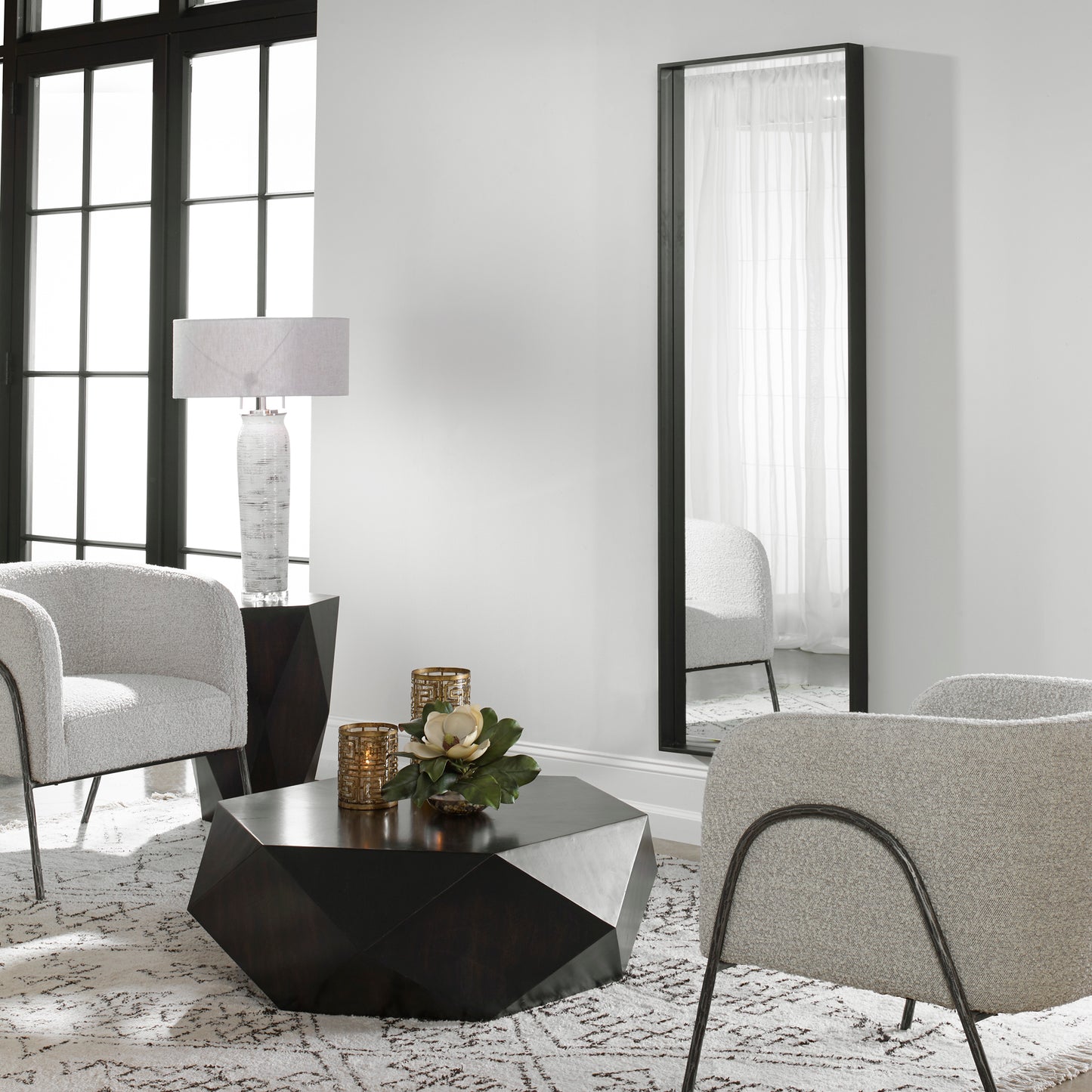 Uttermost 09712 Kahn Oversized Black Rectangular Mirror