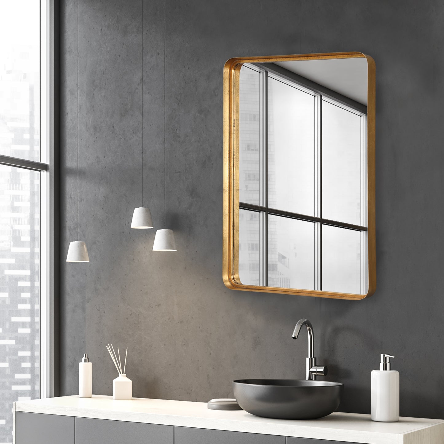 Uttermost 09739 Crofton Gold Large Mirror