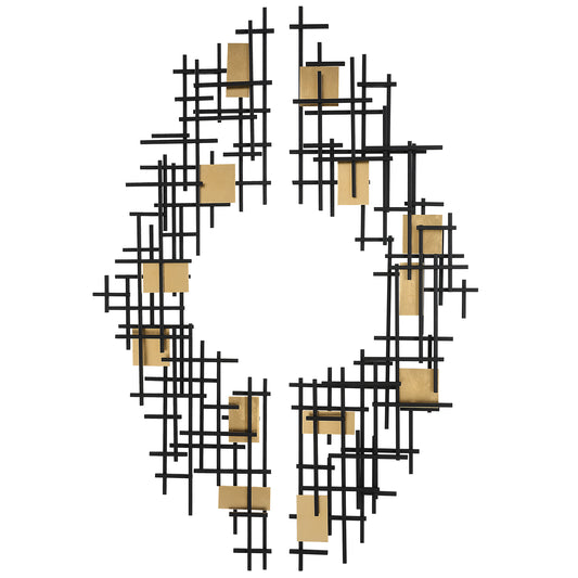 Uttermost 04305 Reflection Metal Grid Wall Decor, S/2